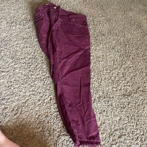 Loft Plus Skinny ankle jeans maroon/purplish